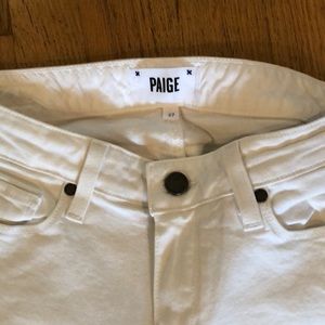 Paige cropped skyline white jeans